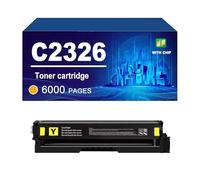 C2326 Cartuccia Toner Con Chip Compatibile Per Lexmark 24B7502 24B7499 24B7500 24B7501. Funziona Con La Stampante C2326 XC2326, Alta Resa 6000 Pagine,Yellow-1 Pack