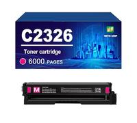 C2326 Cartuccia Toner Con Chip Compatibile Per Lexmark 24B7502 24B7499 24B7500 24B7501. Funziona Con La Stampante C2326 XC2326, Alta Resa 6000 Pagine,Magenta-1 Pack