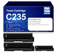 C235 006R04391 Cartucce toner nero Nessun chip Toner ad alta resa Funziona per Xerox C230 C235 Stampanti 3000 pagine,Black-3PC