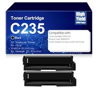 C235 006R04391 Cartucce toner nero Nessun chip Toner ad alta resa Funziona per Xerox C230 C235 Stampanti 3000 pagine,Black-2PC