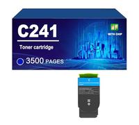 C241 C241X Cartucce D'inchiostro (con Chip) Compatibile Per Lexmark C2325 MC2325 C2425 MC2425 MC2535 MC2640, 6000/3500 Pagine,Cyan-1 Pack