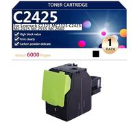 C2425 Cartucce Toner Compatibili per Lexmark C2325 MC2325 C2425 MC2425 MC2535 MC2640 Stampanti, Stampa Nitida, alta Capacità 6000 Pagine,Black