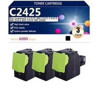 C2425 Cartucce Toner Compatibili per Lexmark C2325 MC2325 C2425 MC2425 MC2535 MC2640 Stampanti, Stampa Nitida, alta Capacità 6000 Pagine,3*Black