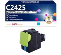 C2425 Cartucce Toner Compatibili per Lexmark C2325 MC2325 C2425 MC2425 MC2535 MC2640 Stampanti, Stampa Nitida, alta Capacità 6000 Pagine,Cyan