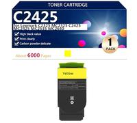 C2425 Cartucce Toner per Lexmark C2325 MC2325 C2425 MC2425 MC2535 MC2640 Stampanti, per Scuole, Ospedali e Banche, 6000 Pagine,Yellow-1 pack