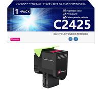 C2425 Cartuccia Toner di Ricambio Compatibile per Lexmark C2325 MC2325 C2425 MC2425 MC2535 MC2640 Stampante, Alta Resa 6000 Pagine, Facile da Installare,Magenta-1 pack