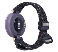C2D JOY Cinturino in nylon intrecciato compatibile con cinturini Garmin Lily, cinturino di ricambio magnetico da donna con strumento in metallo, M (12,7-0,8 cm), nero Starlight