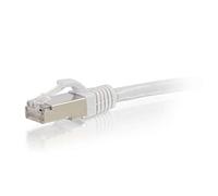C2G 0,3 m (Arrotolato schermato Cat. 6A SSTP, Cavo di Rete Patch, Colore: Nero Bianco Bianco 0.3M
