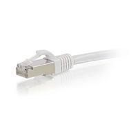 C2G 0,3 m (Arrotolato schermato Cat. 6A SSTP, Cavo di Rete Patch, Colore: Nero Bianco Bianco 1,5 m