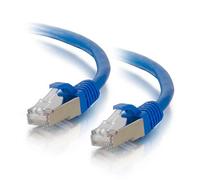 C2G 0,3 m (Arrotolato schermato Cat. 6A SSTP, Cavo di Rete Patch, Colore: Nero Blu Blu 10m