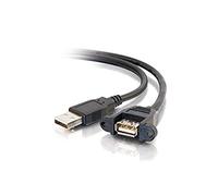 C2G 1.5ft USB 2.0 A Male to A Female Panel Mount Cable cavo USB 0,45 m USB A Nero
