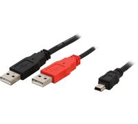 C2G 6FT USB Mini Type-B Maschio a 2 x Cavo Y maschio USB Tipo-A - Nero