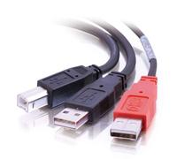 C2G 81578 2M USB-B maschio a 2 x USB-A maschio Y cavo, USB 2.0 ideale per alimentare dischi rigidi, nero
