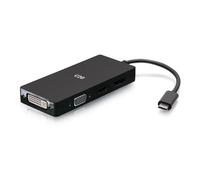 C2G ADAPTADOR MULTIPUERTO USB-C, ADAPTADOR DE VÍDEO 4 EN 1 CON HDMI, DISPLAYPORT, DVI Y VGA - 4K 60 HZ
