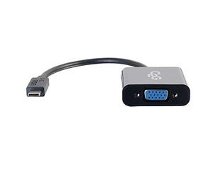 C2G Adattatore da USB C a VGA per Mac, Lenovo e altri, Full HD USB 3.1 USB-C a VGA HD15, nero