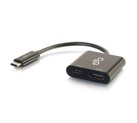 C2G Adattatore di ricarica USB-C maschio a HDMI femmina e USB-C femmina, nero