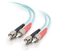 C2G /Cables to Go 21637 Cavo patch in fibra multimodale ST/ST Duplex 50/125 da 10 GB (8 metri, Aqua)