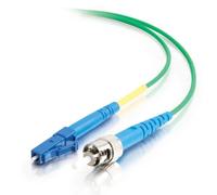 C2G /Cables to Go 37692 LC/ST - Cavo patch in fibra monomodale Simplex 9/125 Plenum, verde (3 metri)