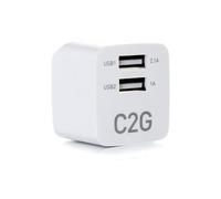 C2G Caricabatterie da parete USB 5V a 2 porte - Bianco