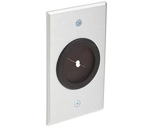 C2G Grommet Wall Plate - Piastra in alluminio spazzolato con cavo in gomma da 3,8 cm, montaggio a piastra singola su scatole elettriche standard - 40489