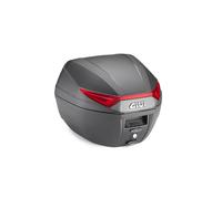 C30N - Topcase monolock con piastra nera, con riflettori rossi