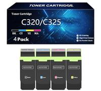 C320 C325 Cartucce Toner ad Alta Capacità Compatibili con 006R04823 006R04820 006R04821 006R04822 per Xerox C320 C325 Stampante,Color-4 Pack