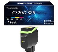C320 C325 Cartucce Toner ad Alta Capacità Compatibili con 006R04823 006R04820 006R04821 006R04822 per Xerox C320 C325 Stampante,Yellow-1 Pack