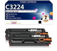 C3224 C3220K0 C3220C0 C3220M0 C3220Y0 Cartuccia Toner Compatibile (senza Chip) per Lexmark C3224 C3326 C3426 MC3224 MC3326 MC3426 Stampanti, Accessori Elettronici,2*Black