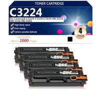 C3224 C3220K0 C3220C0 C3220M0 C3220Y0 Cartuccia Toner Compatibile (senza Chip) per Lexmark C3224 C3326 C3426 MC3224 MC3326 MC3426 Stampanti, Accessori Elettronici,4*Black