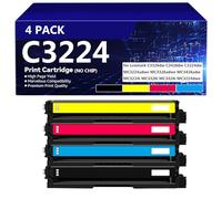C3224 Compatibile per Lexmark C3210K0 C3210C0 C3210Y0 C3210M0 Cartucce Toner Sostituzione ad Alto Rendimento per Lexmark C3326DW C3426DW C3224DW MC3224ADWE Stampante,1set-2000 Pages