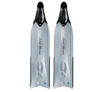 C4 Umberto Pelizzari - Linea Flare Freediving Glam - Pinne - Maschere - Snorkel Sideral e Aurea Apnea Pesca Subacquea (Pala Soft, Sideral Argento, Taglia 41/42)
