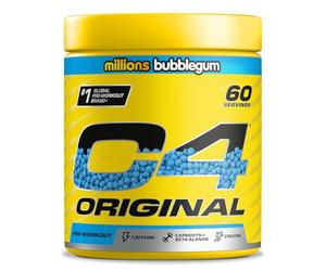 C4 Original Pre Workout Powder, Bubblegum, 60 Servings | Zero Sugar Pre Workout Energy Drink Powder with 150mg Caffeine, 1500mg Creatine Monohydrate, 1600mg Beta Alanine