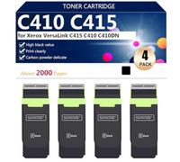 C410 C415 006R04685 006R04686 006R04687 006R04688 Cartuccia Toner Compatibile per Xerox VersaLink C415 C410 C410DN Stampante, Alta Resa 2400 Pagine,Black-4 pack