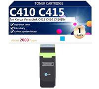 C410 C415 006R04685 006R04686 006R04687 006R04688 Cartuccia Toner Compatibile per Xerox VersaLink C415 C410 C410DN Stampante, Alta Resa 2400 Pagine,Cyan-1 pack