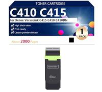 C410 C415 Cartuccia Toner ad Altissima Resa 006R04685 006R04686 006R04687 006R04688 per Xerox VersaLink C415 C410 C410DN Stampanti, 2400 Pagine,Black-1 pack