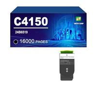 C4150 Cartuccia Toner Compatibile Per Lexmark 24B6519 24B6516 24B6517 24B6518 Per Stampante C4150, Resa Fino A 16000/10000 Pagine,Black-1 Pack