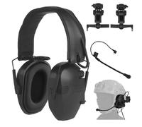 C5 Cuffie Tattiche con Riduzione Del Rumore con Microfono Amplificazione Del Suono Nato TP120 Jack Paraorecchie Elettronico Montato Sul Casco for Tiro e Caccia(Black)