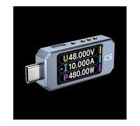 C5 - Misuratore di corrente di tensione di tipo C, PD3.1, tester EPR, 4-48 V, 0-6 A, USB con schermo IPS da 1,47 pollici, rilevatore di protocollo di ricarica ad alta precisione per dispositivi QC AFC