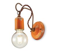 Applique Vintage Ceramica Arancio Con Filamento 1 Luce E27