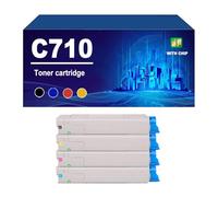C710 Cartuccia Toner Compatibile Con Stampanti Per OKI 710 711 711N, Con Chip, 11000 Pagine,4 colors-1 Set