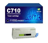 C710 Cartuccia Toner Compatibile Con Stampanti Per OKI 710 711 711N, Con Chip, 11000 Pagine,Black-1 Pack
