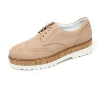 C8066 scarpa inglese donna HOGAN H317 route sughero zeppa derby beige shoe woman