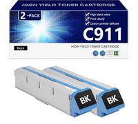 C911 Cartuccia Toner con Chip per OKI C911 C911dn C931e C931dn C941e C941dn C942dn Stampanti, per Scuole, Ospedali e Banche, 38000 Pagine,Black-2 pack