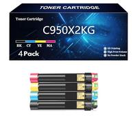 C950X2KG C950X2CG C950X2MG C950X2YG Cartuccia Toner di Ricambio Compatibile per Lexmark C950 X950 C952 X952 X954 C950de X952dte X950de X954dhe Stampante,4 Color- 4 pcs