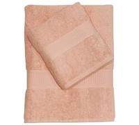 CA' D'ORO Asciugamani da bagno, Set da due Asciugamani da bagno Viso e Ospite 100% cotone, Linea Diamante, peso 500gr/mq. (Pesca)