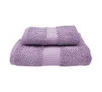 CA' D'ORO Asciugamano da bagno, Set di due asciugamani da bagno Viso e Ospite 100% cotone, Linea Diamante, peso 500gr/mq. (Lavanda)