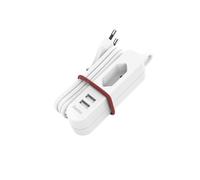CA USB av. cavo lungo 1,9 m e presa Euro, 2 USB-A, BLC