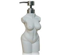 Caahanjia - Dispenser di sapone in ceramica a forma di ragazza da 350 ml, ricaricabile per sapone liquido, dispenser di sapone da cucina di alta qualità, colore: bianco