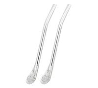 caáMate Bombilla ● Colino per tè Mate a forma di cucchiaio ● Acciaio inossidabile 16 cm lavabile in lavastoviglie ● L'originale (argento, 2 pezzi)