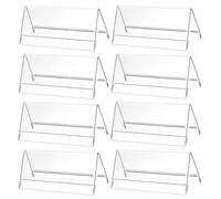CAASFOOY 8 Pezzi Porta Avvisi da Tavolo, 20x8cm Porta Etichette in Acrilico Trasparente, Porta Avvisi da Tavolo, per Porta Menu Ristorante, Volantini, Cornice per Foto ed Espositore Poster